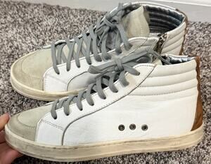 P448 Skate High Top white cheetah shoe women's size 37/ 7
